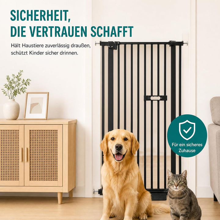 Katzen- und Hundegitter Tür 150cm, Schutztor für Haustiere, Katzengitter tür 3,5 cm Stababstand ohne