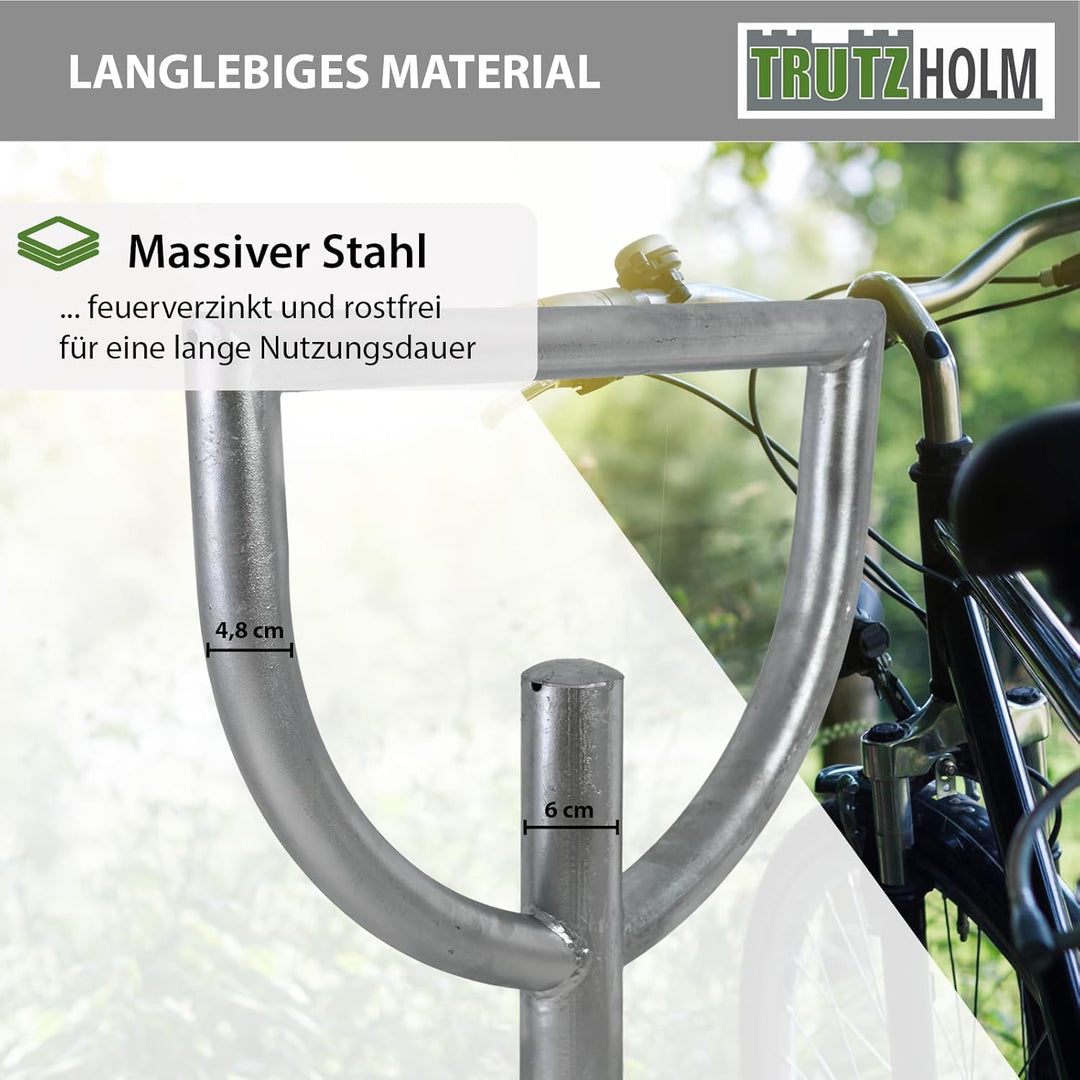 TRUTZHOLM 2x Fahrradanlehnbügel 115x56 cm Stahl feuerverzinkt Rohrdurchmesser Ø 60 mm Fahrradständer