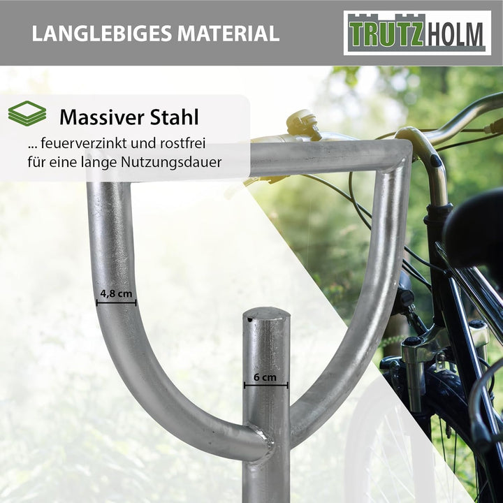 TRUTZHOLM Fahrradanlehnbügel 115x56 cm Stahl feuerverzinkt Rohrdurchmesser Ø 60 mm Fahrradständer zu