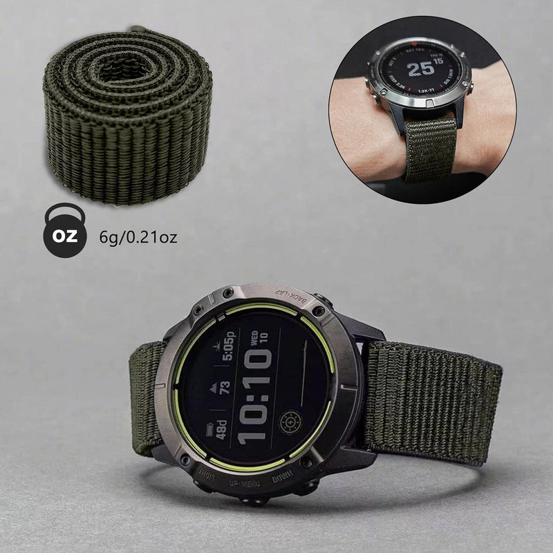 YOOSIDE 22mm Loop Nylon Armband für Garmin EPIX Pro 47mm / Fenix 6 / Fenix 5 / Fenix 7, Ultraleichte