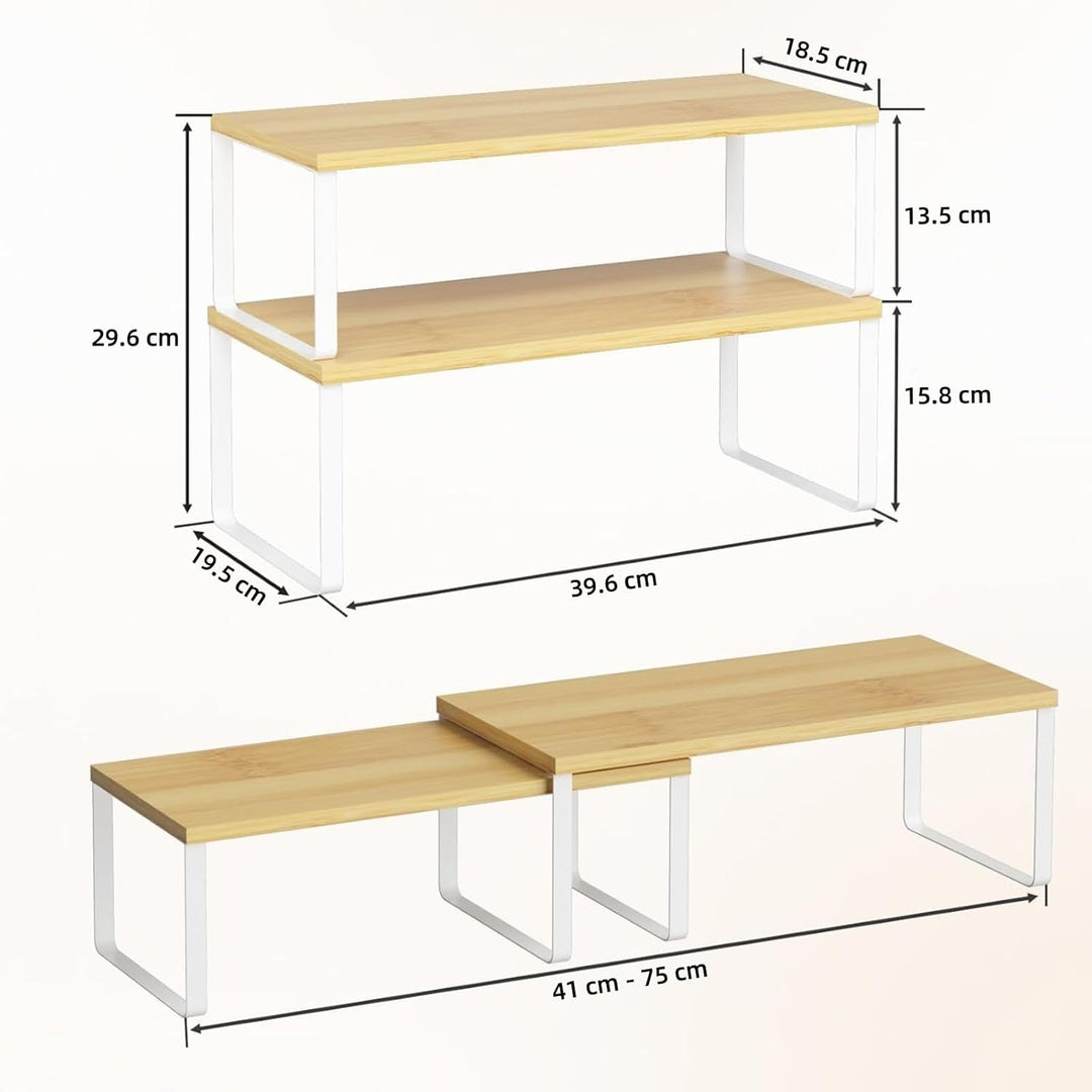 LIANTRAL Küchenschränke Organizer 4er Set, Küchenregal, Küchen Organizer, Gewürzregal, Metall und Ho