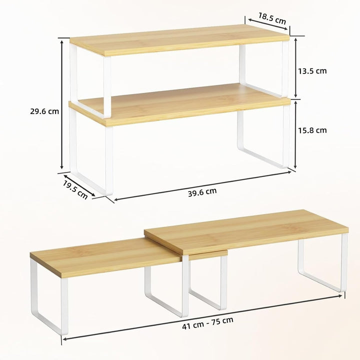 LIANTRAL Küchenschränke Organizer 4er Set, Küchenregal, Küchen Organizer, Gewürzregal, Metall und Ho