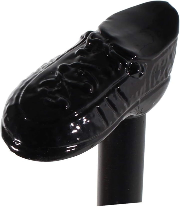 DELFA Design Schuhanzieher Schuhlöffel - 70 cm mit schwarzem Sneaker als Griff - schwarzer Holzschaf