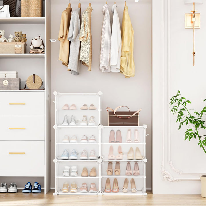Schuhregal, Schuhschrank Organizer 10 Ebenen, Schuhschrank Schmal Schuhaufbewahrung für 20-22 Paar,