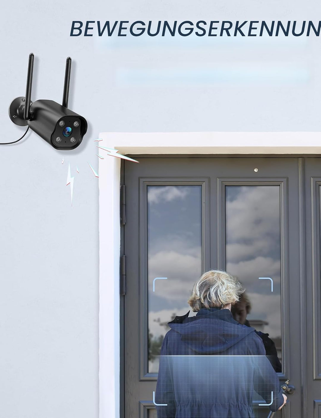 GNCC Überwachungskamera Aussen 2K, Kamera Überwachung Aussen, WLAN Kamera Outdoor, Bluetooth-Verbind