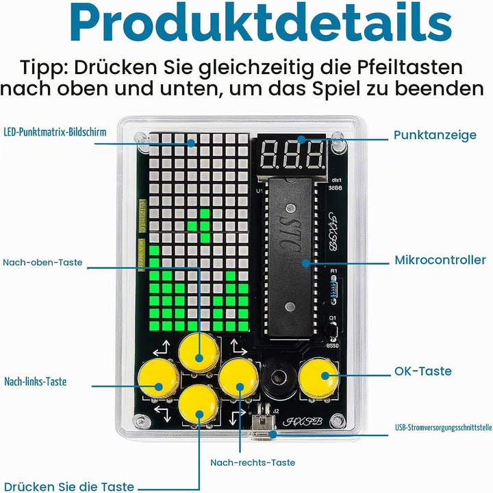 DIY Spielekonsole Löt Bausatz Neue Modelle 7 in 1 Spielekonsole Löten Bausatz 7 Spielearten DIY Game