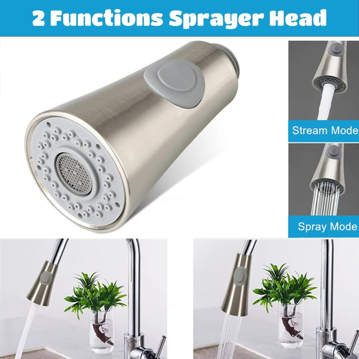 Küchenarmaturen Ersatz Brausekopf, 2 Strahlarten 1/2" IPS-Gewinde Ersatz Brause für Küchenarmatur, K