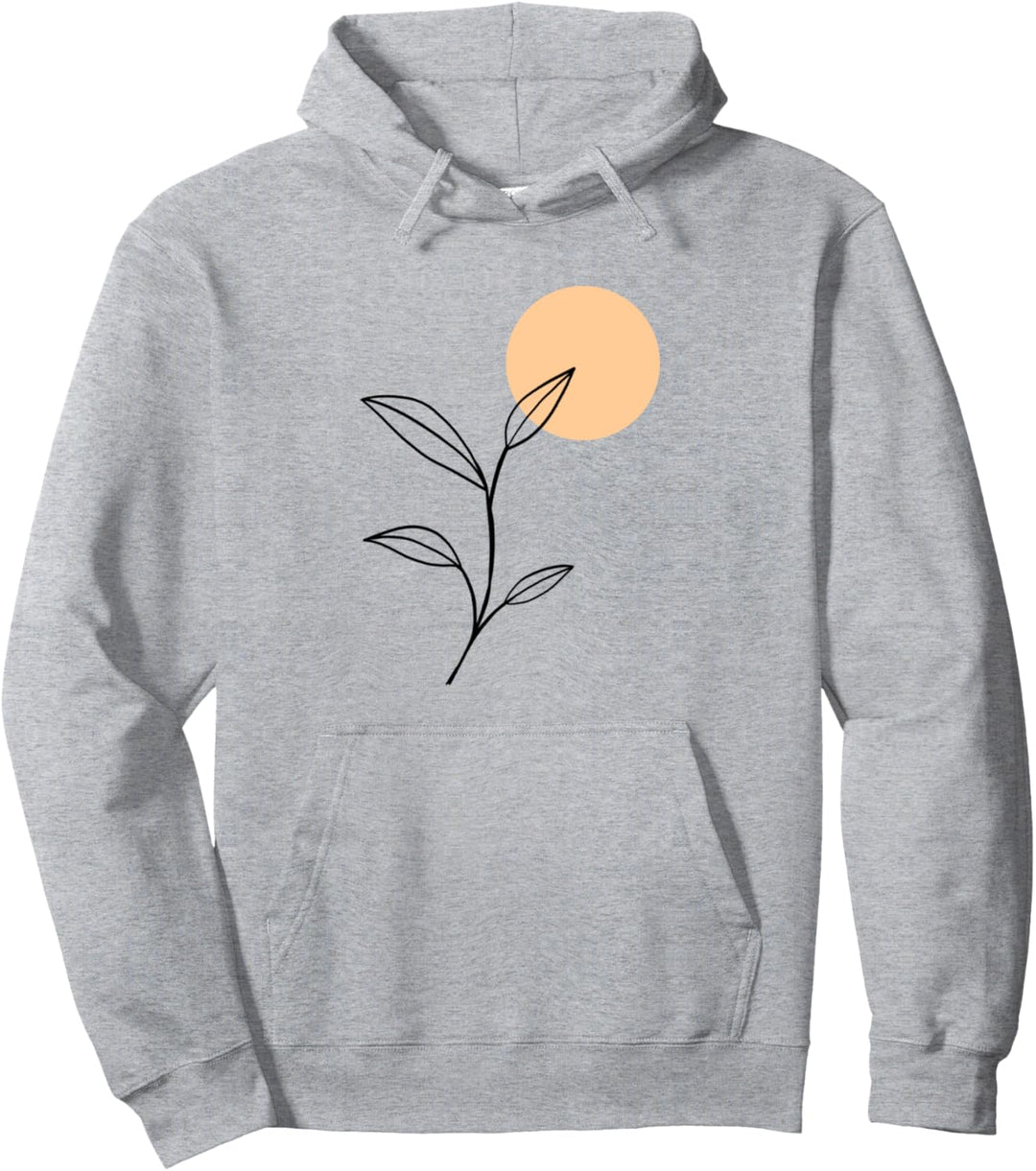 Floral Abstrakt Boho Art Minimalismus Pflanze Natur Pullover Hoodie