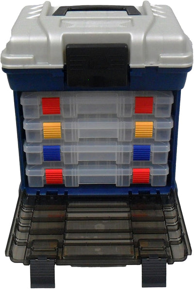 Plano 1364 4-By Rack System 3650 Grösse Tackle Box, Premium Tackle Storage, Blau Metallic/Silber.