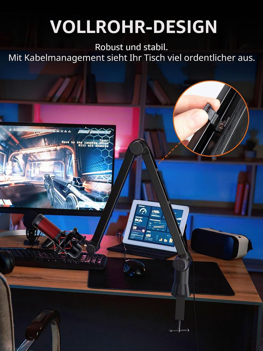 SUNMON für Blue Yeti Universeller Mikrofon Arm - Schwere Mikrofon Halterung Tisch 360° drehbarer mic