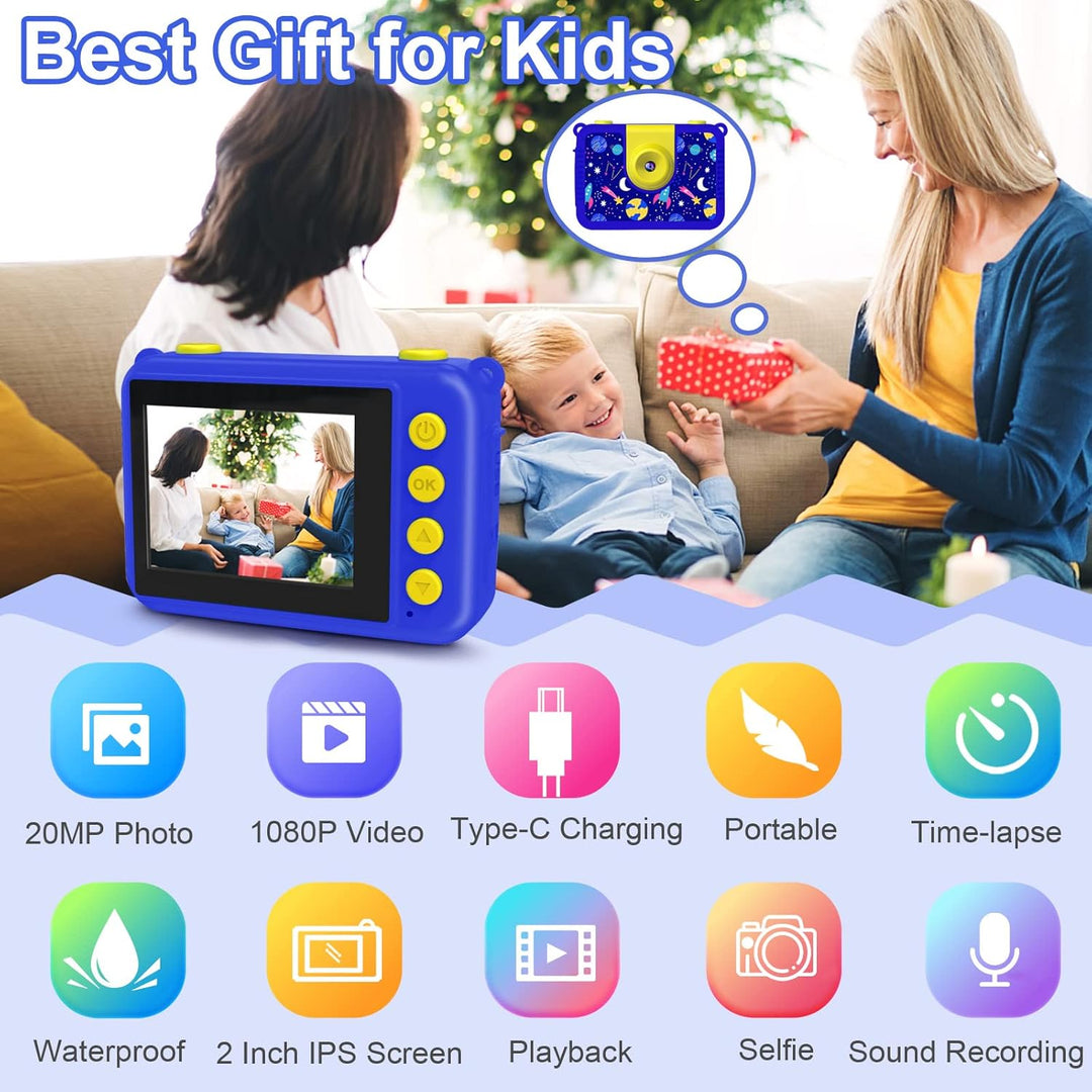 GKTZ Kinderkamera wasserdichte,Unterwasserkamera-1080P Selfie Digitalkamera Fotoapparat für Kinder,