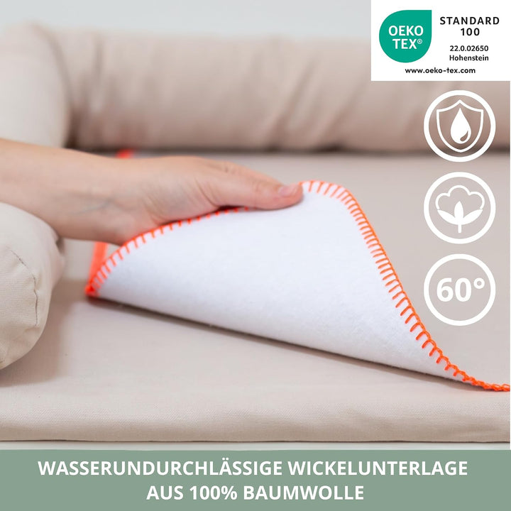 Wickelaufsatz Set für graue IKEA HEMNES 108 cm – mit Wickelaufsatz aus hochwertigem MDF sowie Wickel