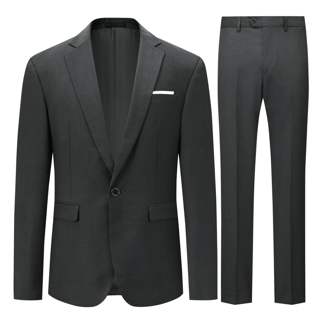Allthemen Anzug Herren Anzüge Slim Fit 2 Teilig Business Herrenanzug Sakko Hose L Grau, L Grau