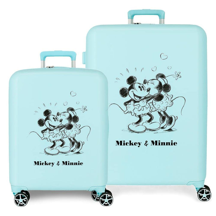 Disney Mickey und Minnie Travel Cabin Koffer Weiss 38x55x20 cms Starres ABS Seitliches Zahlenschloss