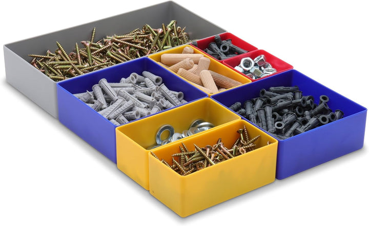 Schubladen Einsatzkasten Mix Set, verschiedene Grössen & Farben, Schubladeneinsätze, Kleinteilesorti