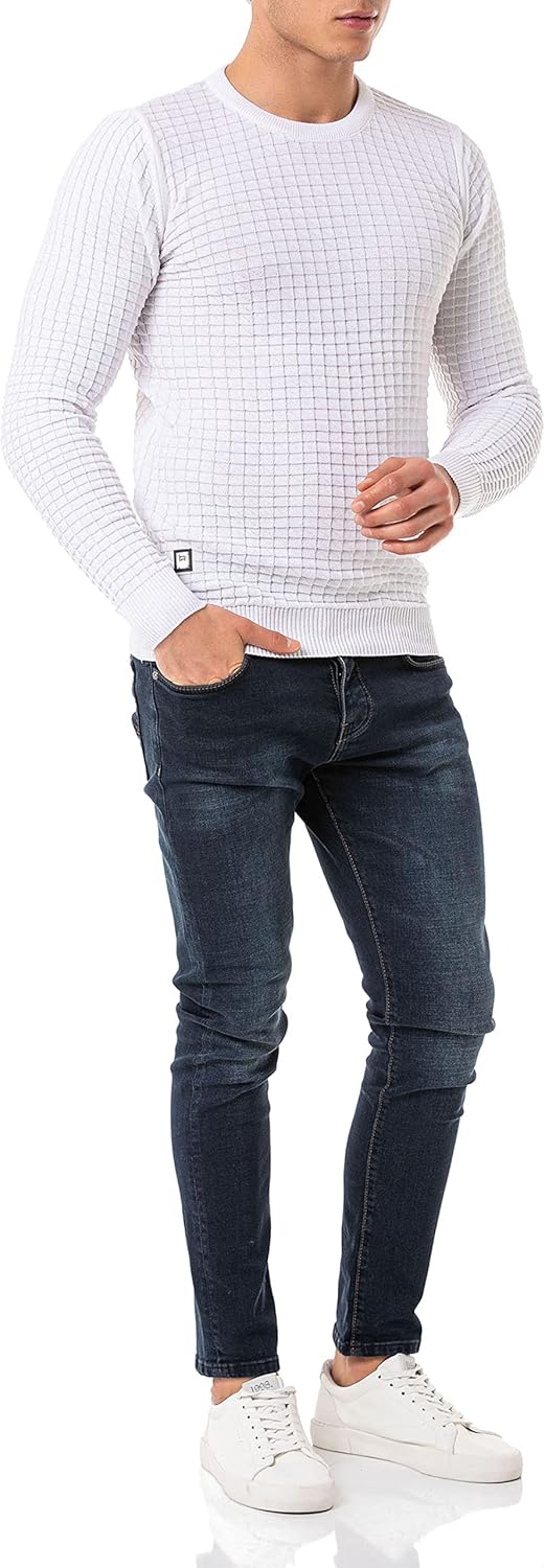 Red Bridge Herren Strickpullover Pullover, Weiss