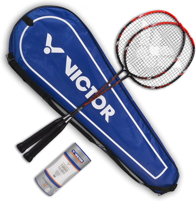 VICTOR Ultramate 6 Badmintonschläger für Einsteiger aus Carbon + Aluminium schwarz/rot Ultramate 6 S