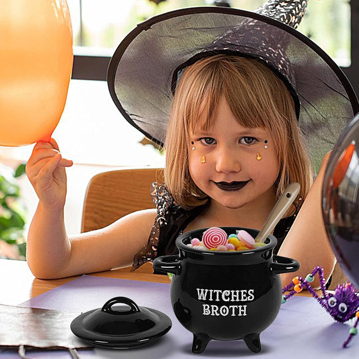 Hexenkessel Keramik - 650 ML Halloween-Kessel Aus Keramik, Schwarz, Ohne Deckel, Ideal Für Teepartys