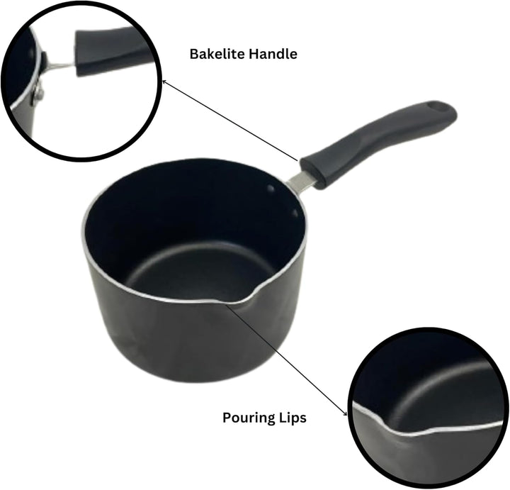Penguin Home® Professionell Antihaftbeschichtet Induktionssicher Milchtopf mit genietetem Bakelitgri