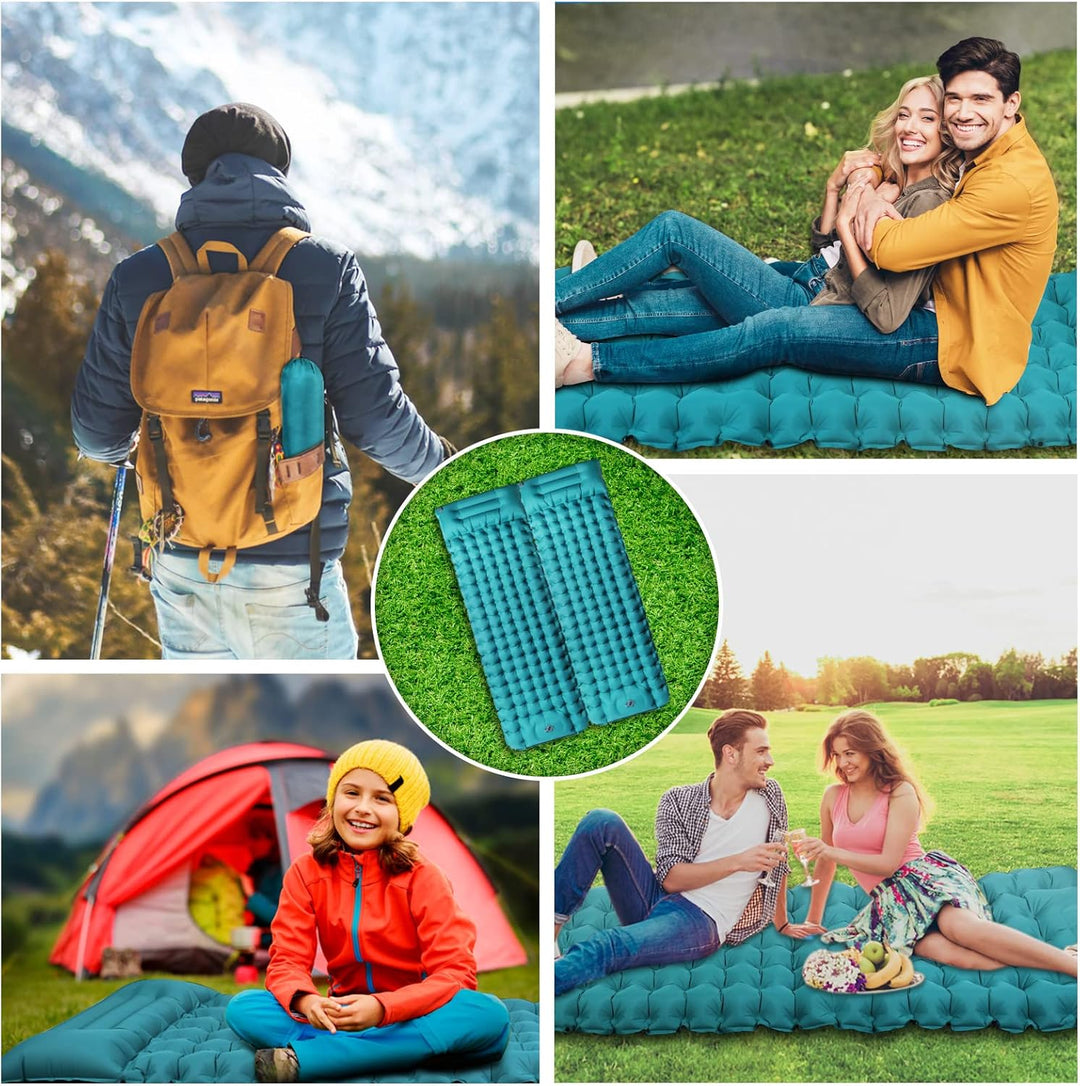 flintronic Camping Isomatte Selbstaufblasende mit Fusspresse Pumpe, 10CM Thick Wasserdicht Isomatte