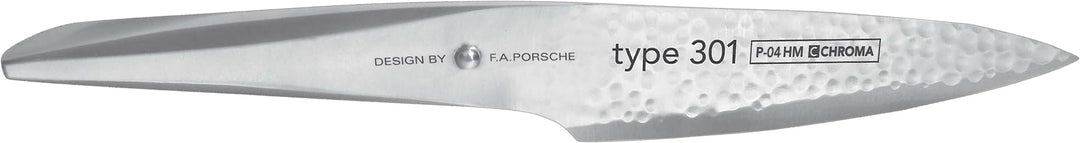 Chroma Kleines Kochmesser, Hammerschlag, 14,2 cm Klingenlänge, Type 301 P-04HM