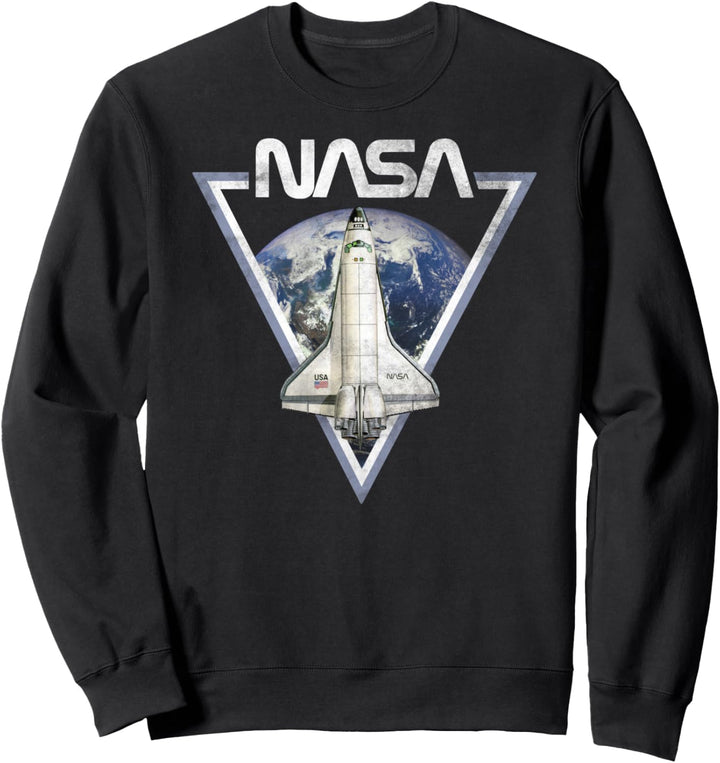 NASA Shuttle Over Earth Triangle Patch Sweatshirt