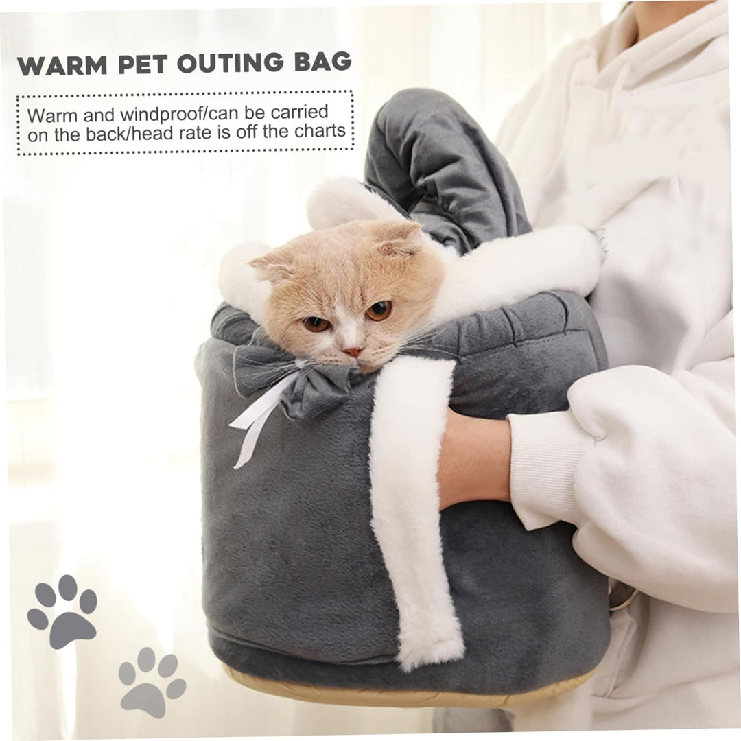 NIDONE Katzentasche, weicher und Warmer Katzen- und Hunde-Frontträger, Doppeltaschen-Rucksack, Winte