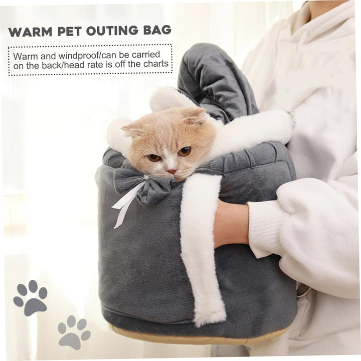 NIDONE Katzentasche, weicher und Warmer Katzen- und Hunde-Frontträger, Doppeltaschen-Rucksack, Winte