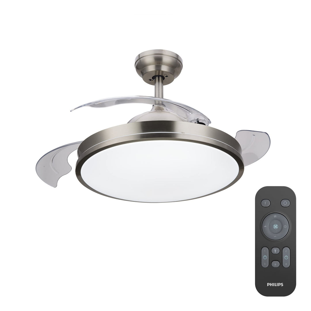 Philips LED Bliss DC-Deckenleuchte Ventilator, 28W, Nickel