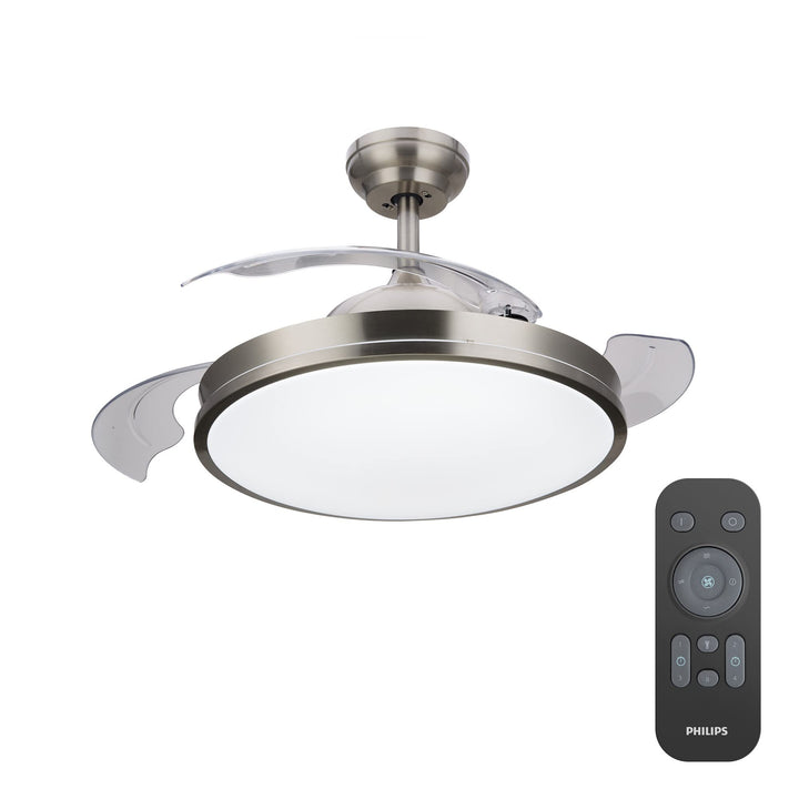 Philips LED Bliss DC-Deckenleuchte Ventilator, 28W, Nickel