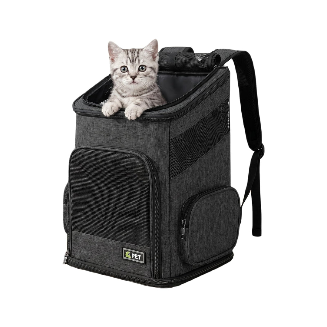 Katzenrucksack, Faltbarer Haustier-Tragerucksack für Katzen und kleine Hunde, Hunderucksack mit belü