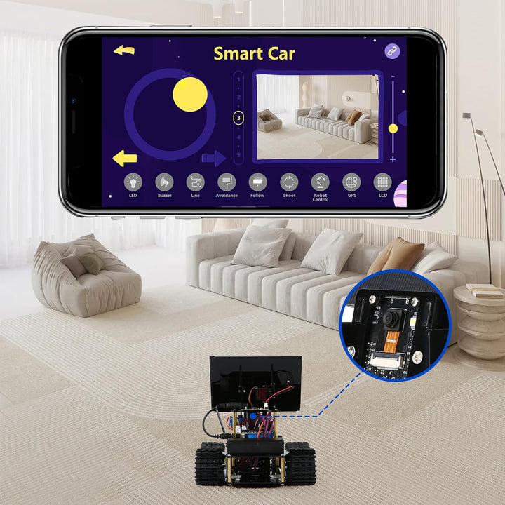 5-in-1-ESP32-Smart-Kamera-Solarroboter-Panzerwagen-Kit, STEM-Spielzeug-Robotik-Kit für Kinder im Alt