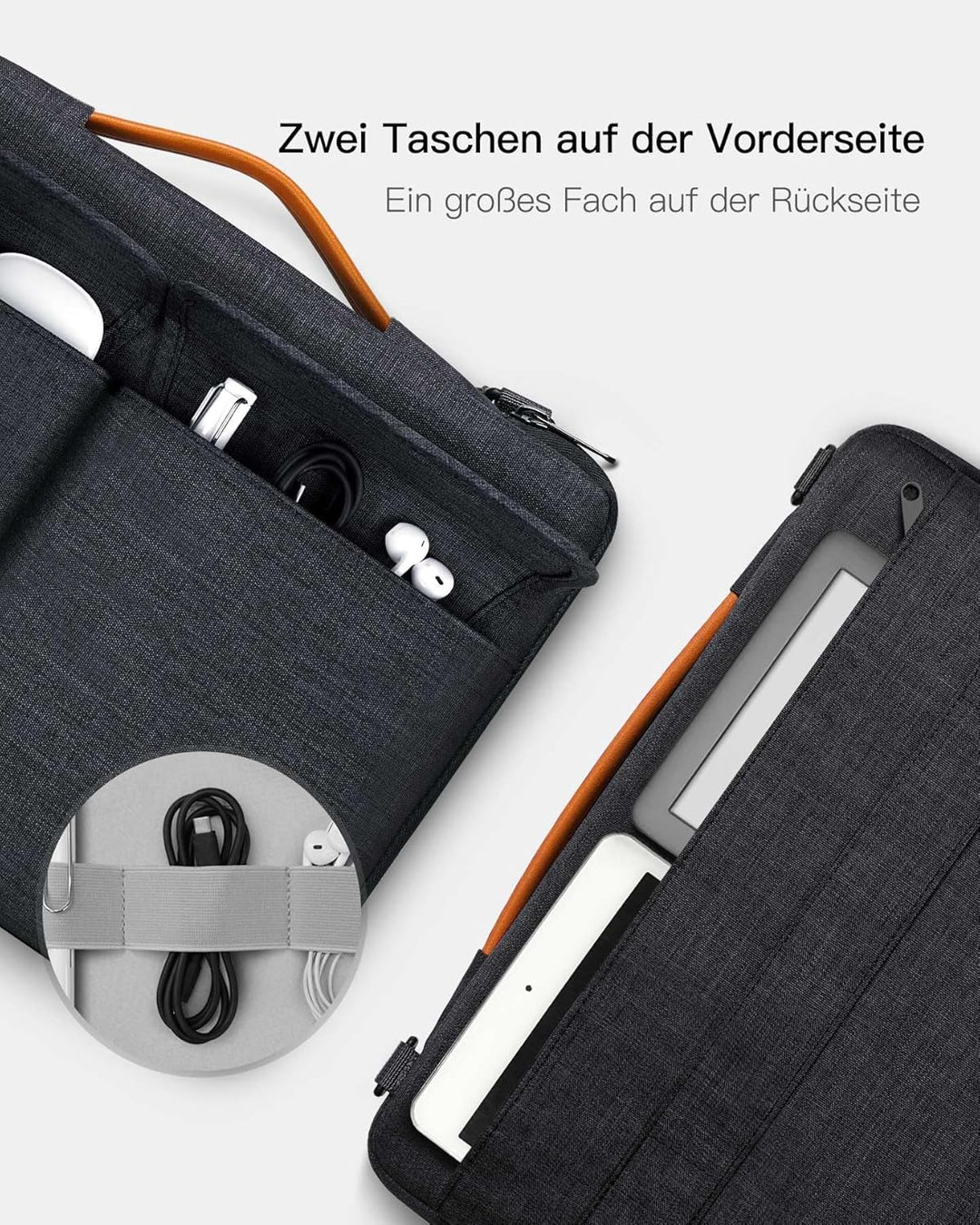 Inateck 360° Rundumschutz Laptoptasche Hülle Schultertasche Kompatibel mit 14 MacBook Pro M4/M3/M2/M