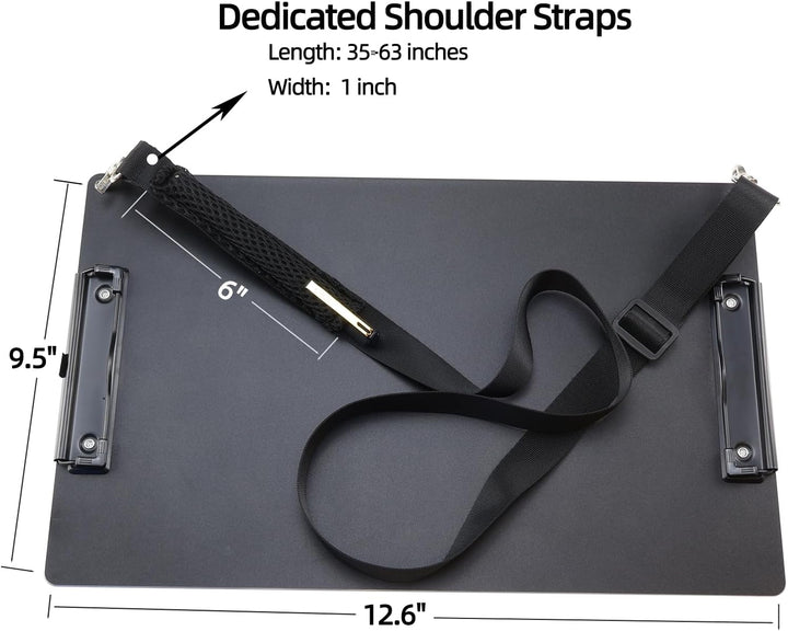 Aluminium-Klemmbrett, A4-Grösse (24,1 x 32,4 cm), zwei Clip-Klemmbretter mit 160 cm verstellbarem Sc