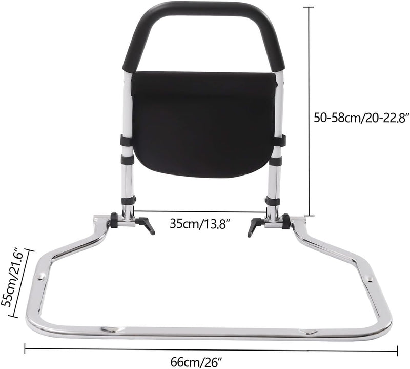 LOYEMAADE Bett Aufstehhilfe Haltegriff 50-58 cm Höhenverstellbar Bettgriff Betthalterung mit Aufbewa