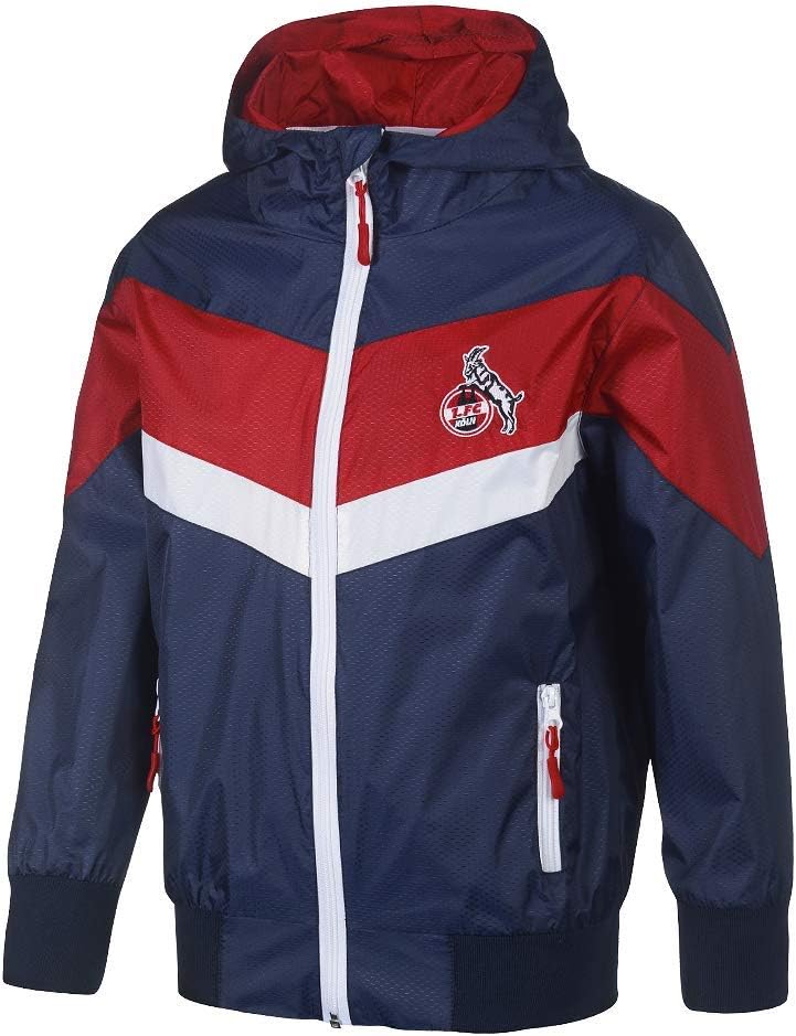 Unbekannt 1. FC Köln Kids Windbreaker „Sportstrasse” Gr.110/116-164 128 Blau, 128 Blau