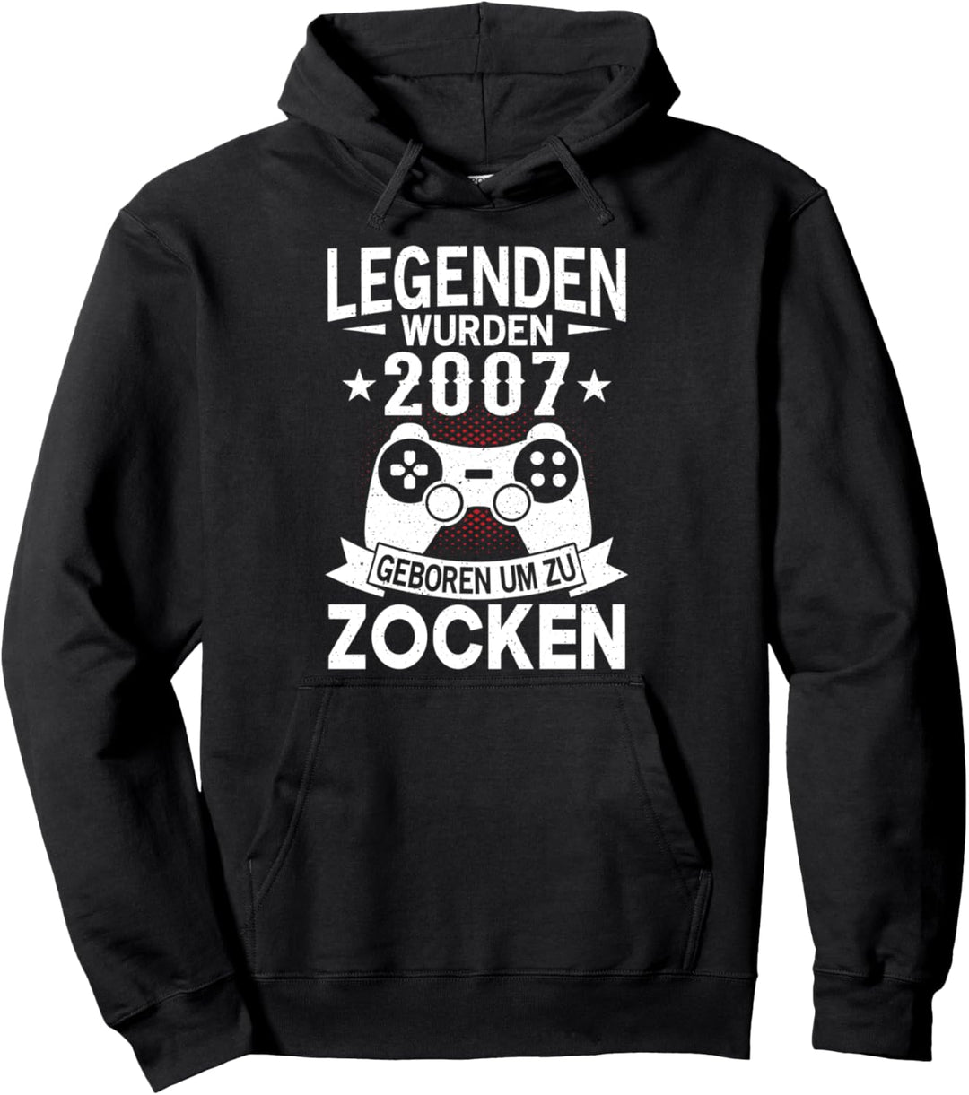 Legenden 2007 geboren Zocken Console PC Gamer Geburtstag Pullover Hoodie