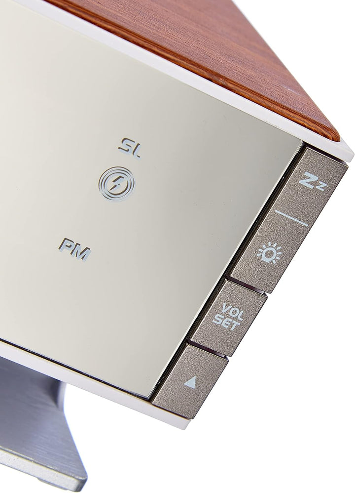 Technoline mit Qi-Ladefläche Retro WT487 Wireless Charger, Holz-Optik, 16,7 x 8,7 x 7,8 cm