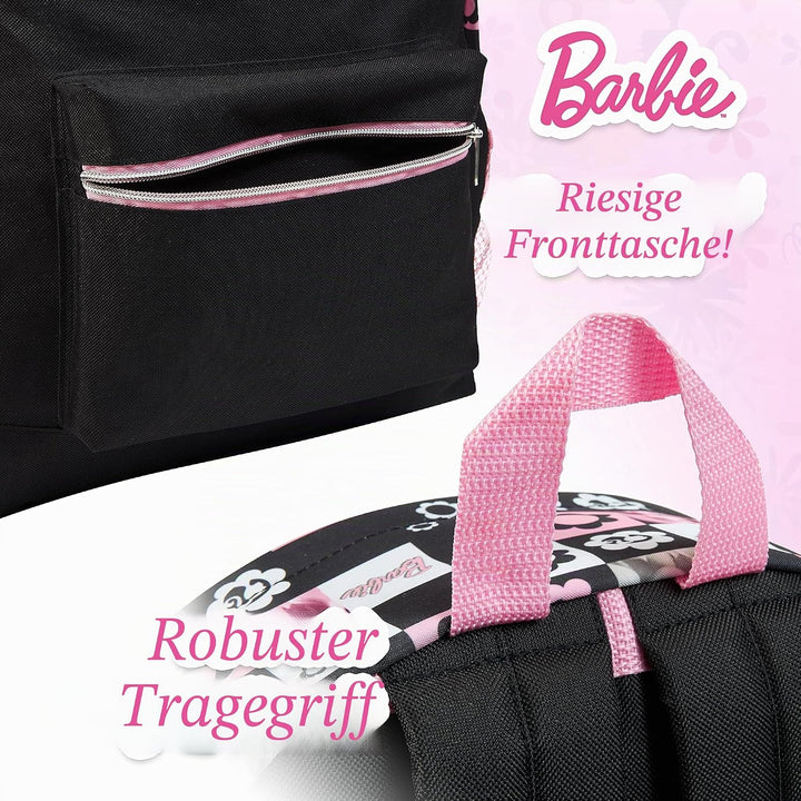 Barbie Kinderrucksack Mädchen, Geräumig Kinderrucksack mit Verstellbaren Trägern, Kindergarten Rucks