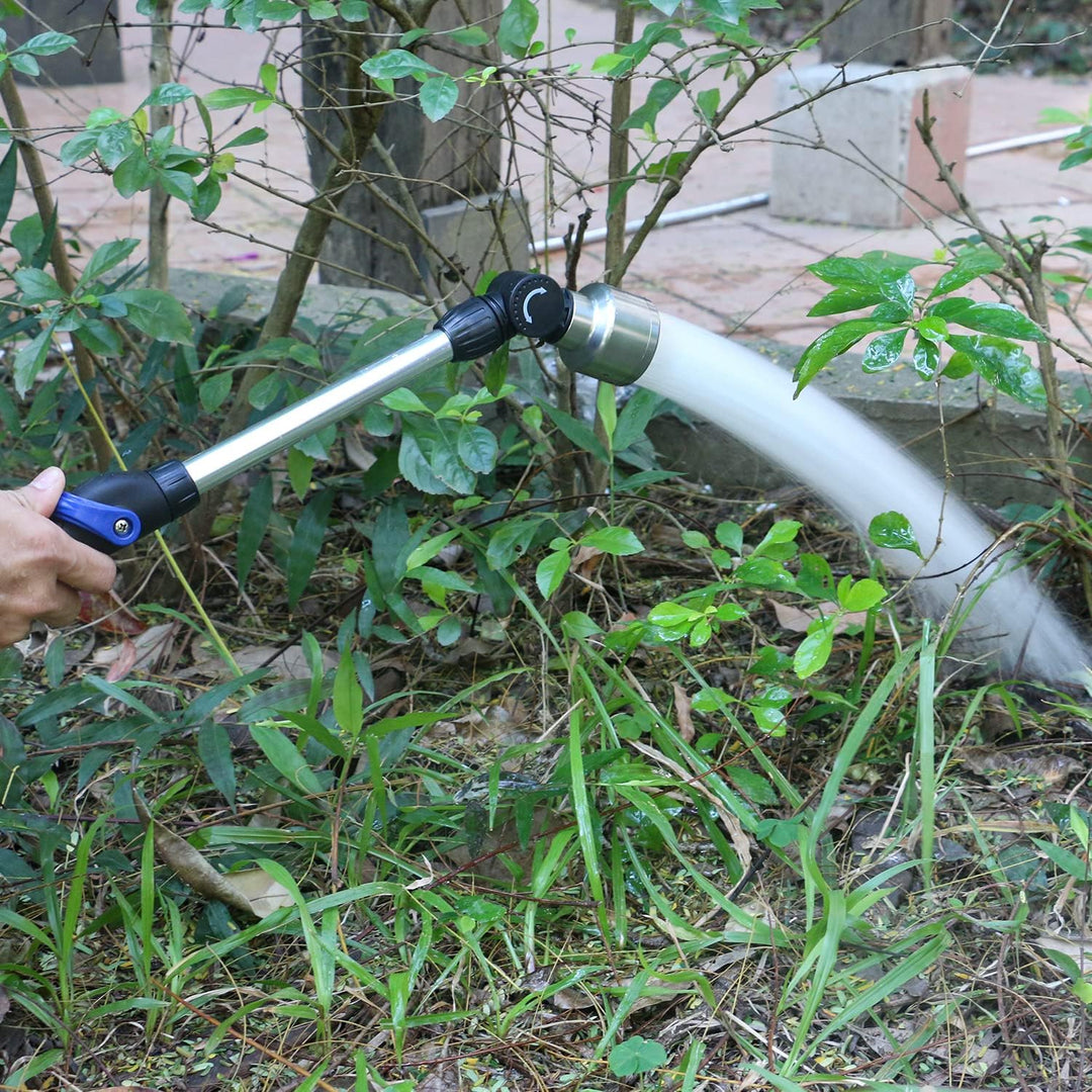 STYDDI Sanfte Bewässerungsstab, Aluminium Giessstab mit 180° Beweglicher Edelstahl Sprühkopf, Garten