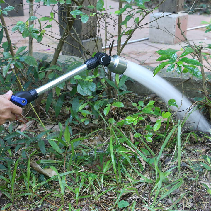 STYDDI Sanfte Bewässerungsstab, Aluminium Giessstab mit 180° Beweglicher Edelstahl Sprühkopf, Garten