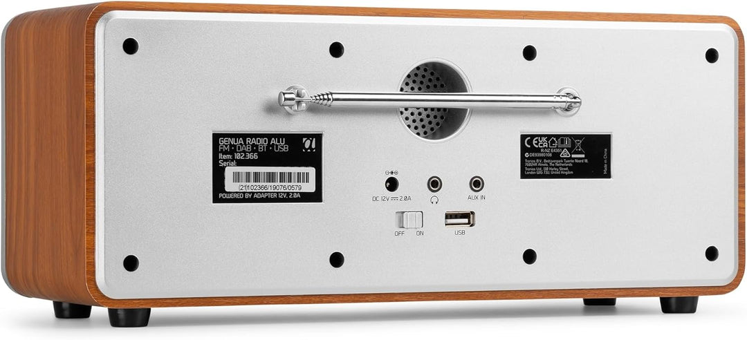 Audizio Genua DAB Radio mit Bluetooth – Stereo DAB Plus Radio mit Fernbedienung, 60 Speicherplätze,