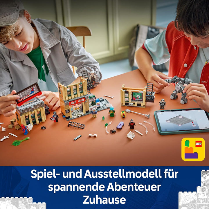 LEGO | Marvel Spider-Man vs. Mysterio: Daily Bugle - Superhelden Spielzeug mit Mech Actionfigur und