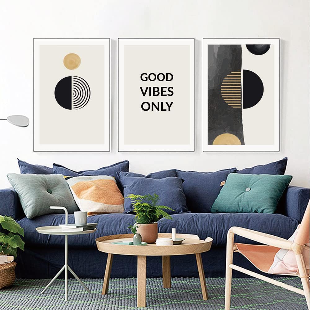 JNAOZI Leinwandbild Abstract Line Geometry Poster,Geometrisch Zeichnung Wandkunst,Modern Wanddeko Bi