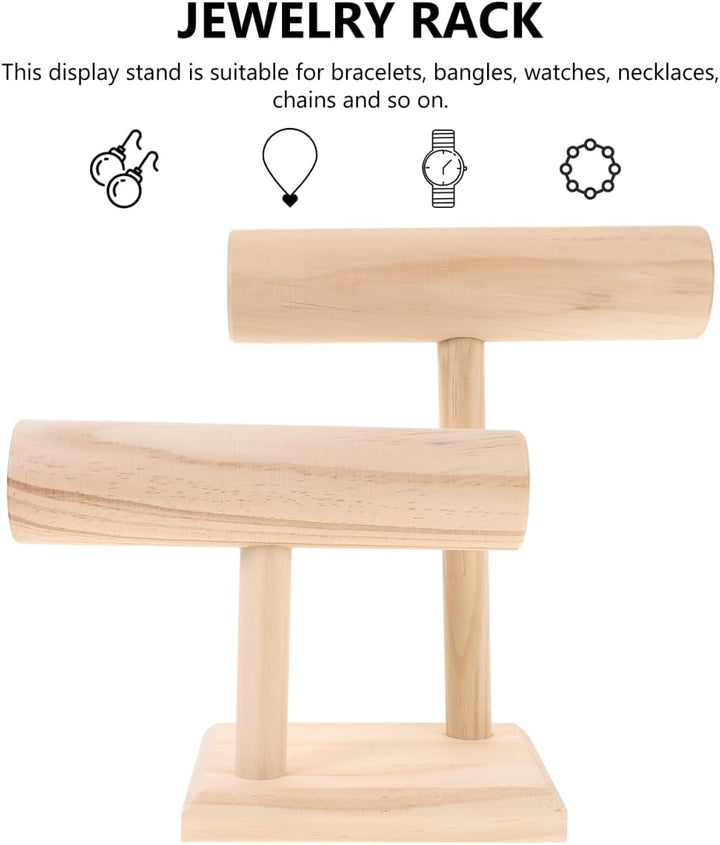 IMIKEYA Schmuckständer für Armbänder, 2 Rollen Holz Schmuckständer Armbandständer Beige Schmuckhalte