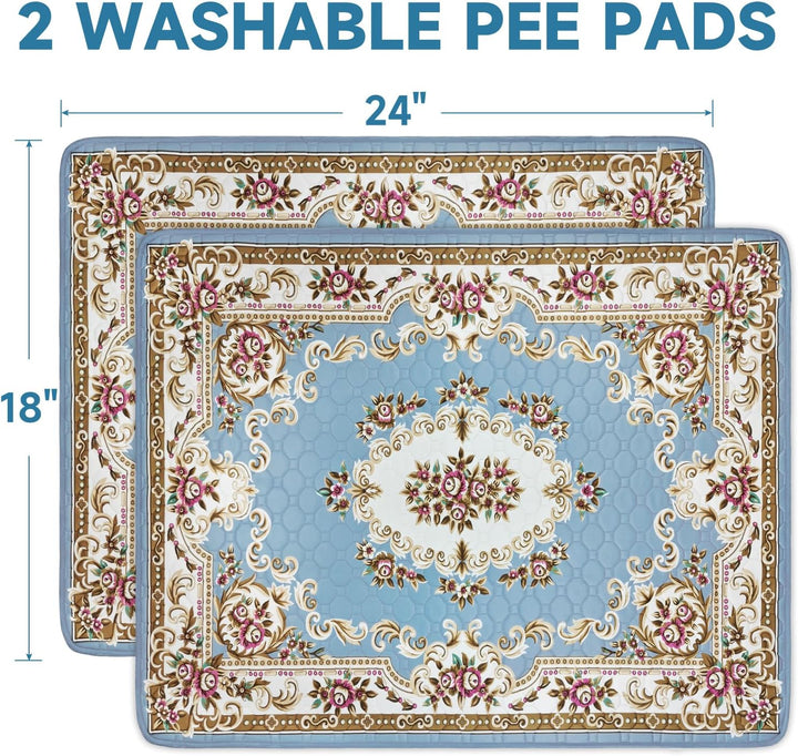 Waschbare Pinkelpads für Hunde,2 Stück,super saugfähig,wiederverwendbar,Welpenunterlagen 60x45cm,sch