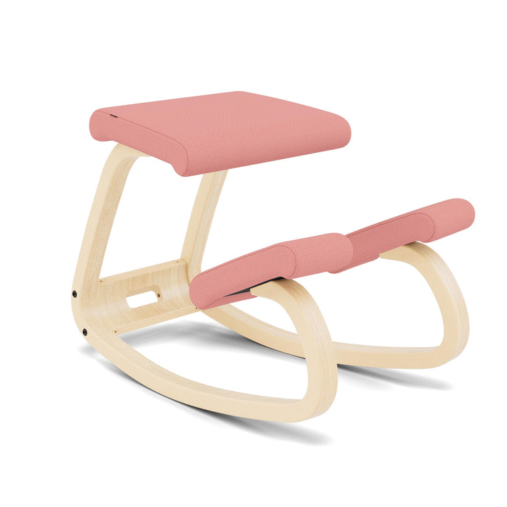 Varier Variable Balans Ergonomischer Stuhl Holz Natur/Rosa Bewegung Haltung Büro Home Office Lernen