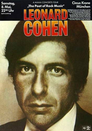 Leonard Cohen - Poet of Rock Music, München 1971 » Konzertplakat/Premium Poster | Live Konzert Veran