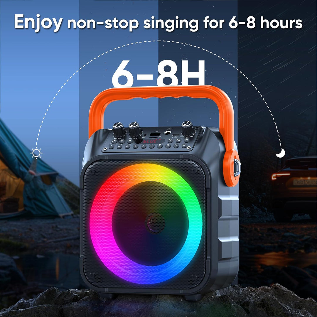 Wowstar Tragbare Karaoke Maschine mit 2 kabellose Mikrofone, Bluetooth Lautsprecher Box für Erwachse