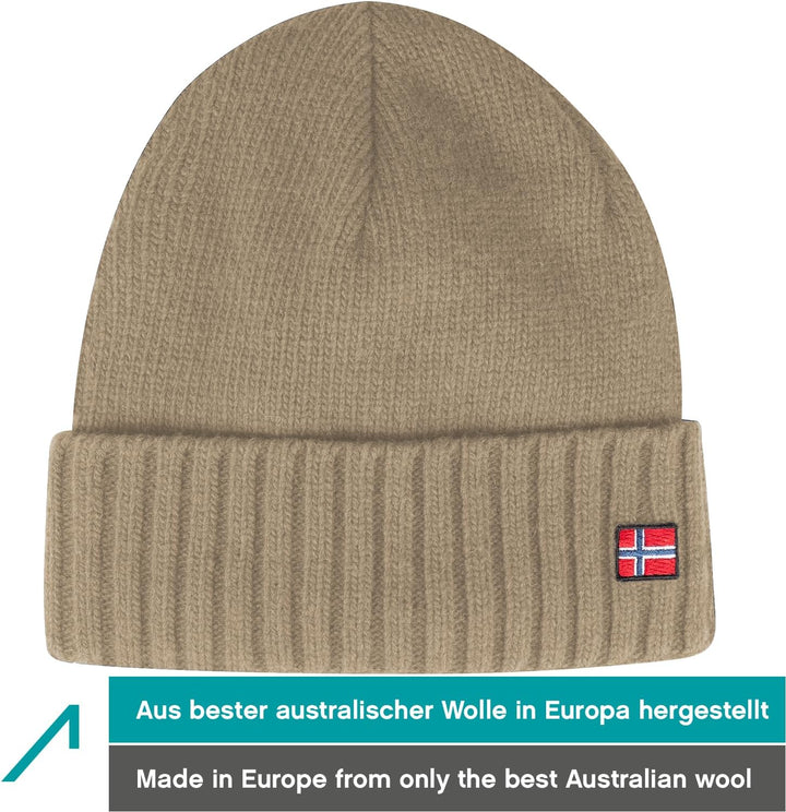 ACE Norway Winter-Mütze aus Schaf-Wolle - warme Strickmütze für Damen & Herren - weiche Wollmütze fü